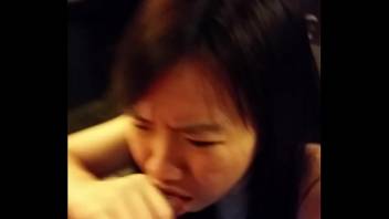 Asian teen does her blowjob